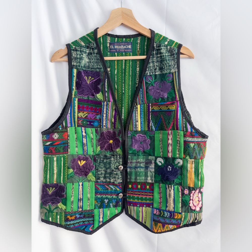 El Huarache Handwoven Guatemalan Cotton Patchwork Vest | Unisex Boho Artisan